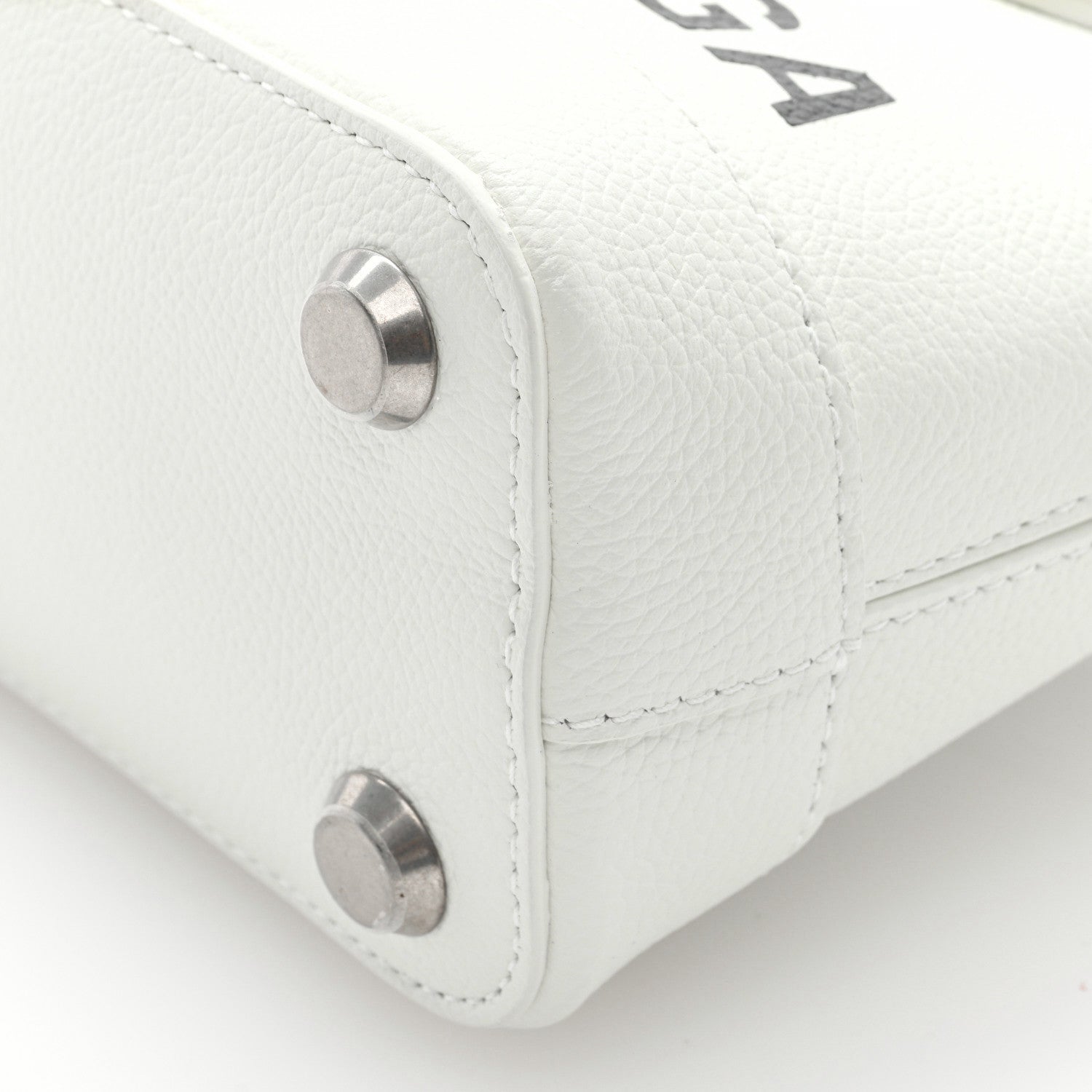 Balenciaga Grained Calfskin XXS Ville Top Handle Bag White Black 8 of 8