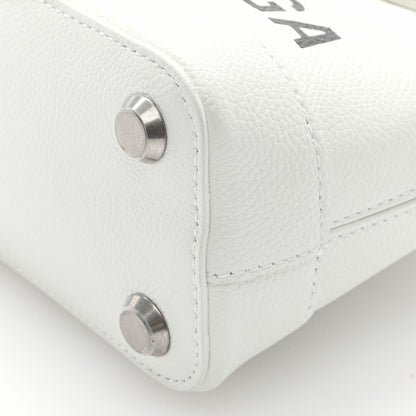 Balenciaga Grained Calfskin XXS Ville Top Handle Bag White Black 8 of 8