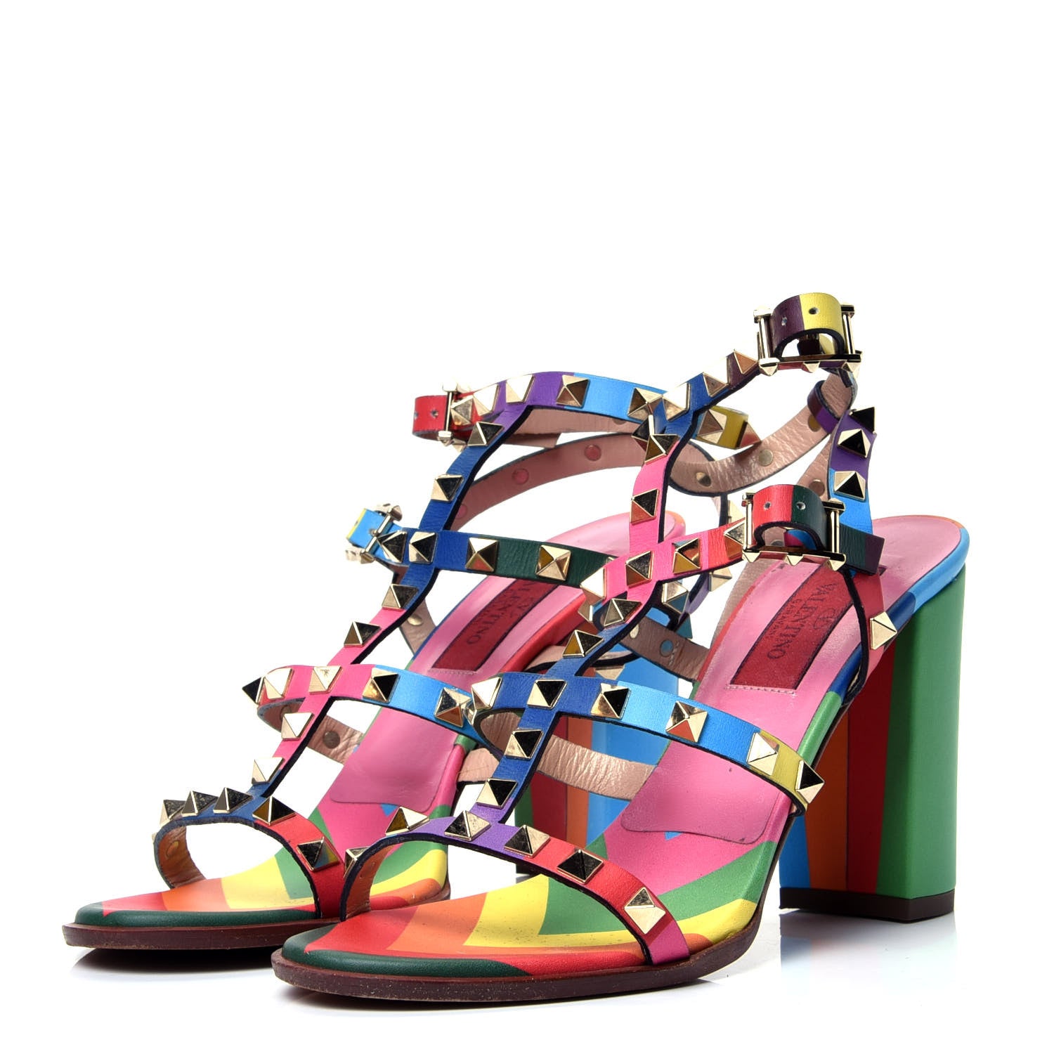 Valentino Garavani Calfskin 1973 Rockstud 90mm City Sandals 36 Multicolor 4 of 9