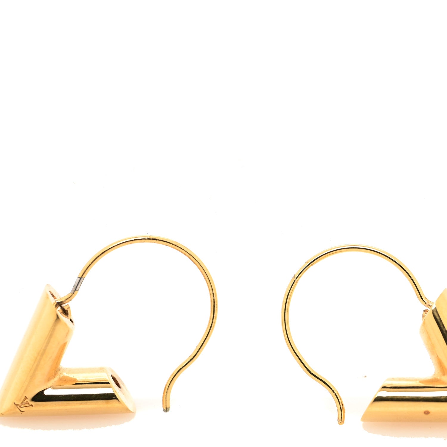 Louis Vuitton Brass Essential V Hoop Earrings Gold 3 of 5