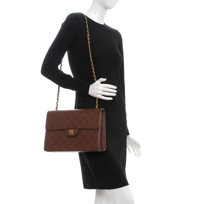 Chanel Caviar Stitch Jumbo Single Flap Brown 2 of 9