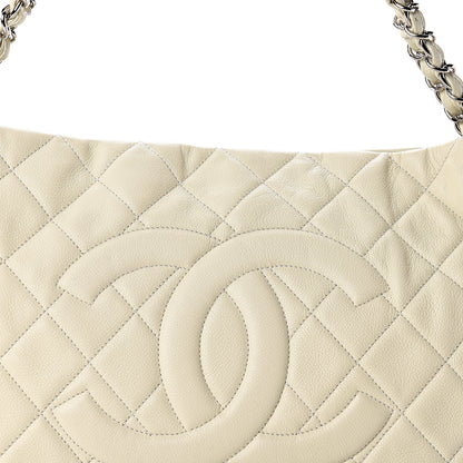 Chanel Caviar Quilted Expandable Zip Shoulder Bag White 10 of 15