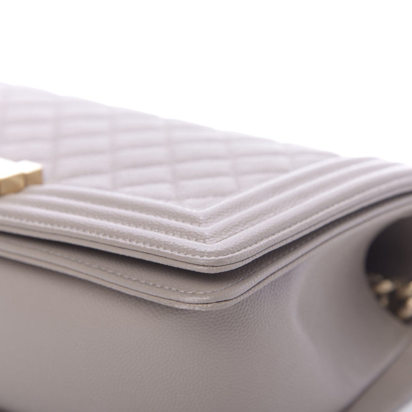 Caviar Quilted Medium Boy Flap Dark Beige
