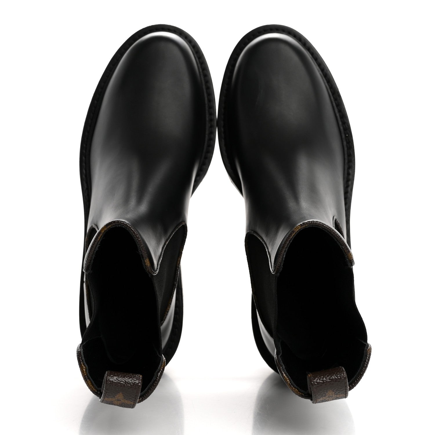 Louis Vuitton Calfskin Monogram Beaubourg Ankle Boots 39 Black 2 of 13