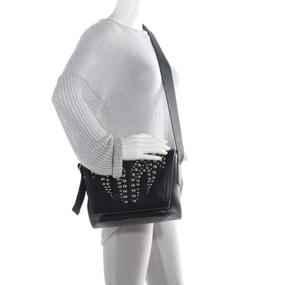 Alexander Wang Bovine Studded Runway Messenger Black Rhodium Hardware 2 of 8