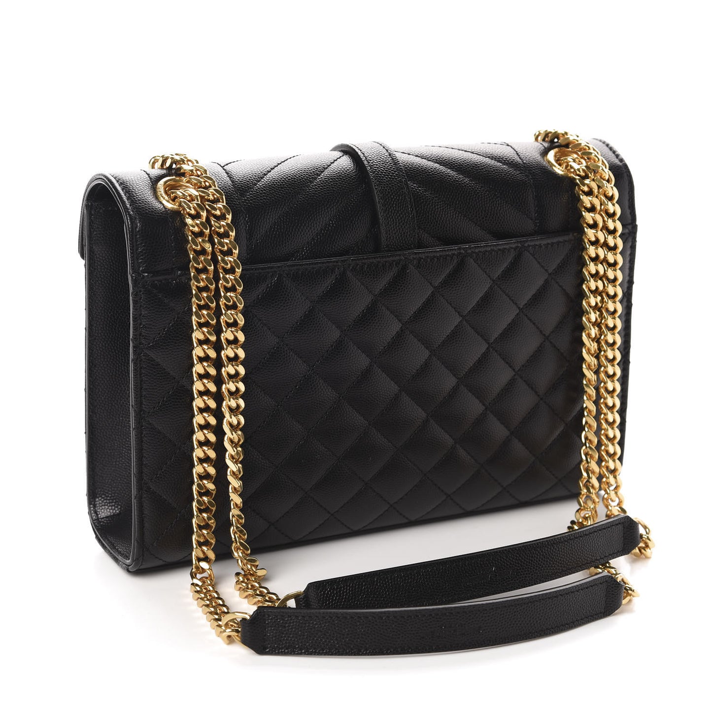 Grain De Poudre Textured Mixed Matelasse Triquilt Medium Monogram Satchel Black