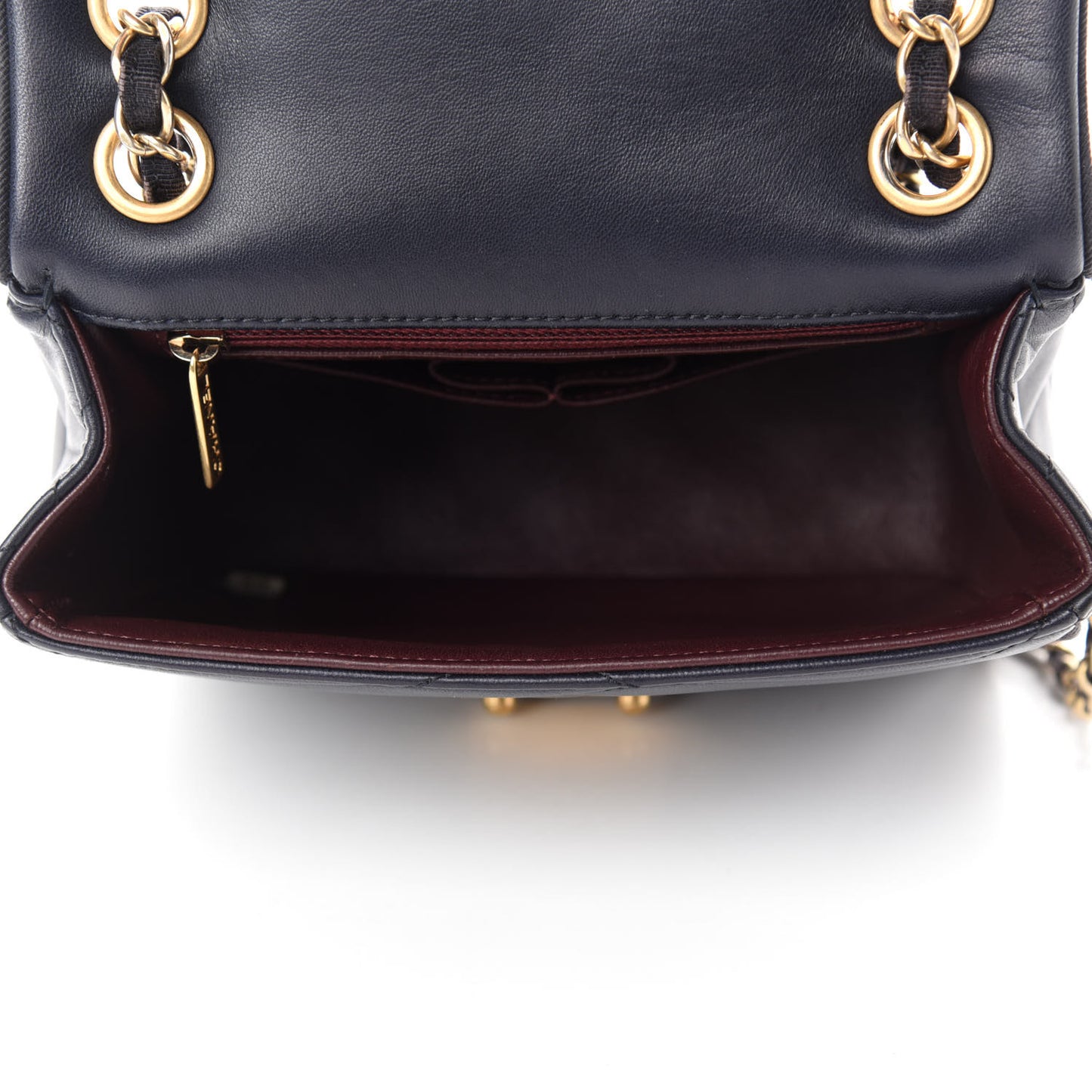 Lambskin Scallop Quilted Mini Pagoda Square Flap Black
