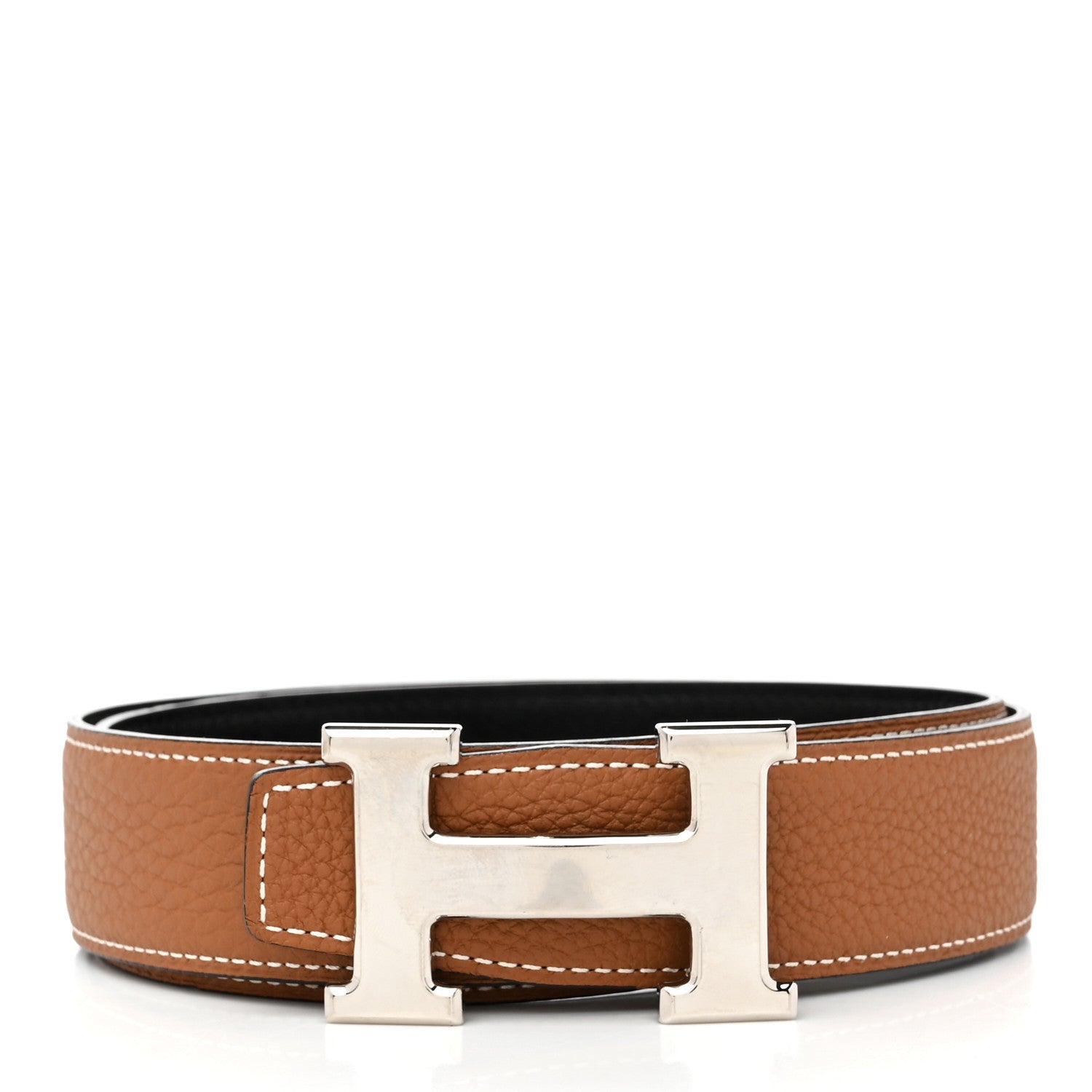 Hermes Box Togo 32mm H Belt 75 30 Black Gold 2 of 9