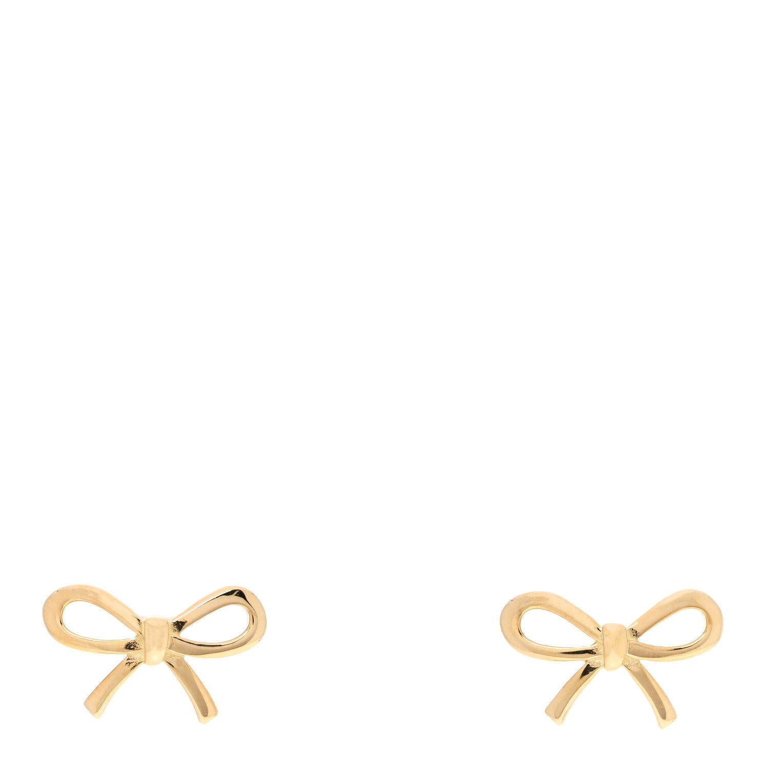 Tiffany 18K Yellow Gold Bow Earrings 1 of 5