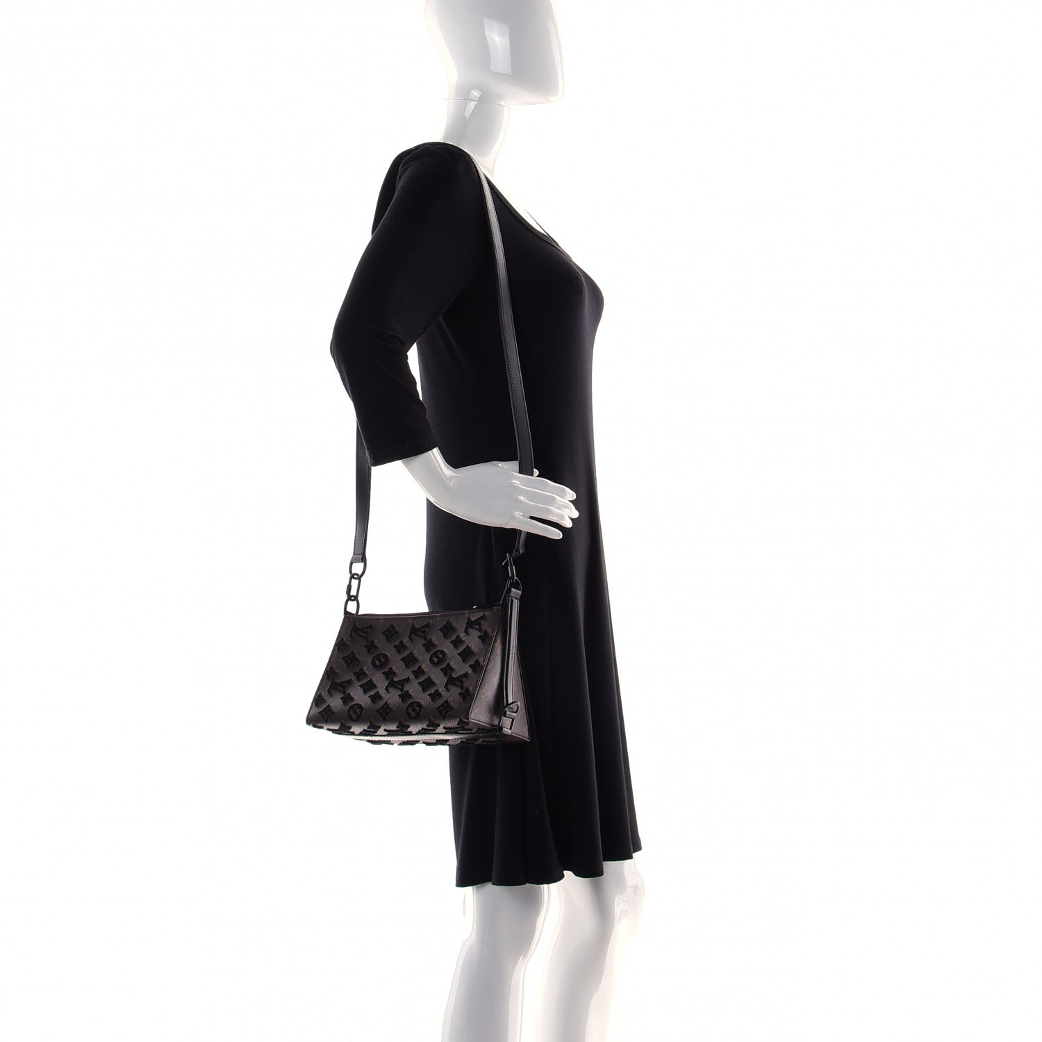 Louis Vuitton Monogram Tuffetage Triangle Messenger Black 2 of 11