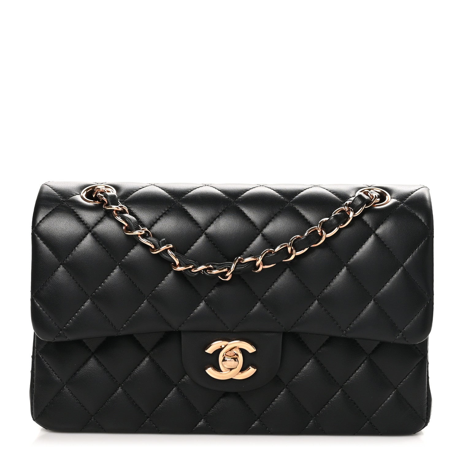 Chanel Lambskin Quilted Small Double Flap Black 1 of 11