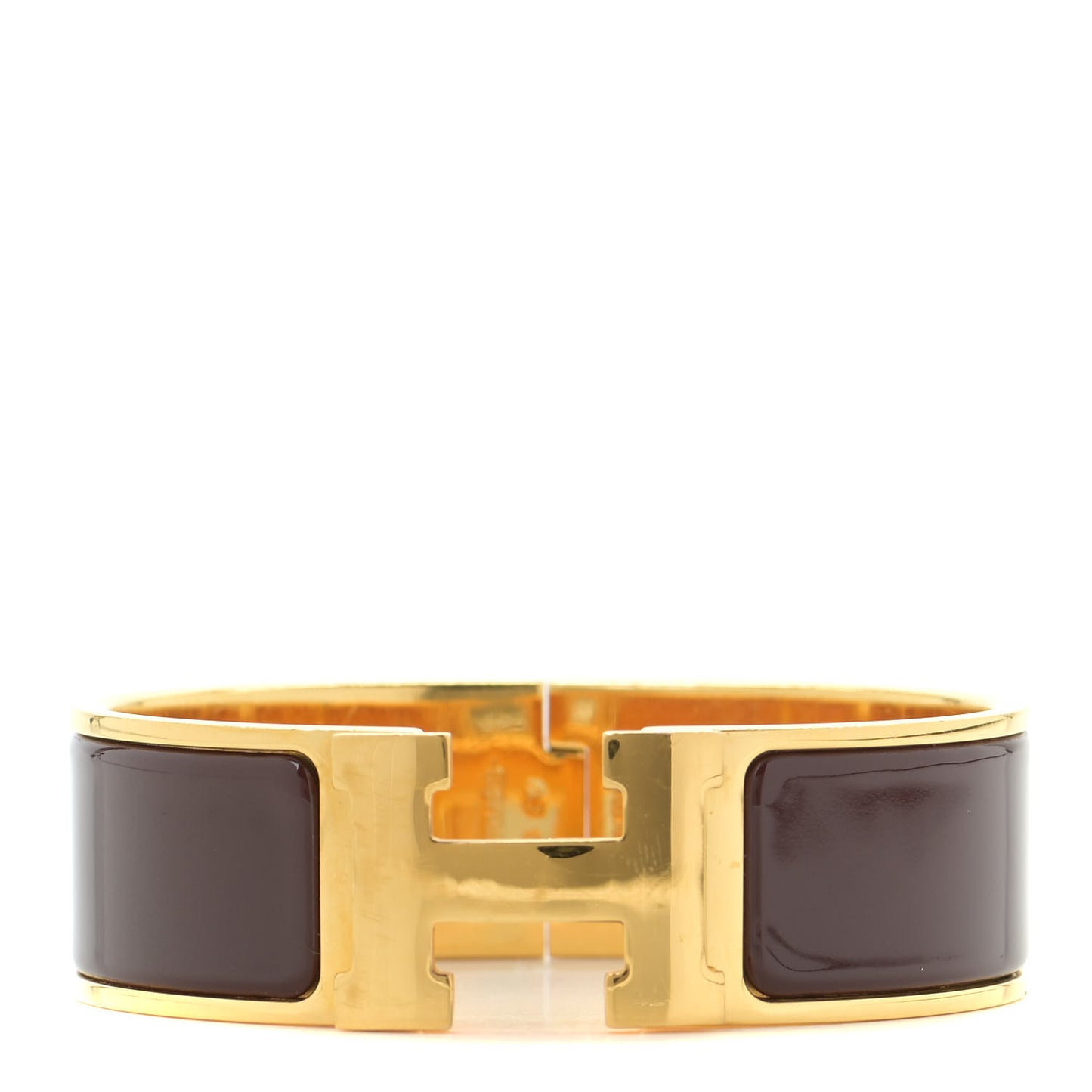 Enamel Wide Clic Clac H Bracelet PM Moka