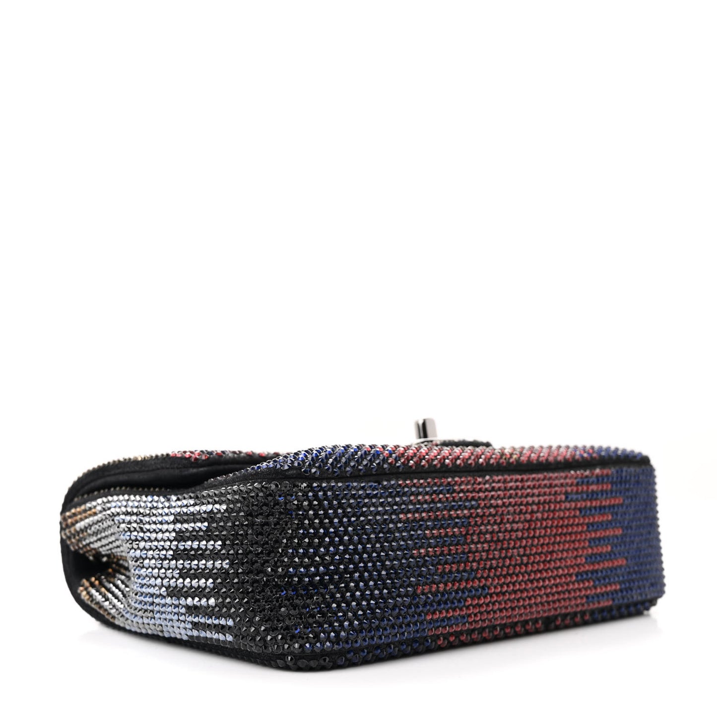 Suede Calfskin Crystal Mini Single Flap Multicolor