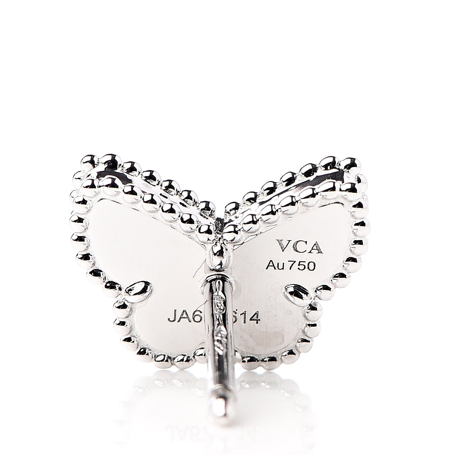Van Cleef & Arpels 18K White Gold Turquoise Sweet Alhambra Butterfly Earrings 4 of 6