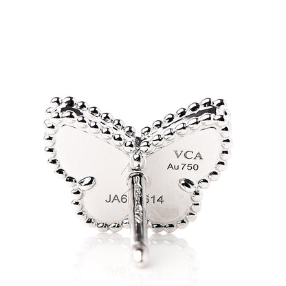 Van Cleef & Arpels 18K White Gold Turquoise Sweet Alhambra Butterfly Earrings 4 of 6