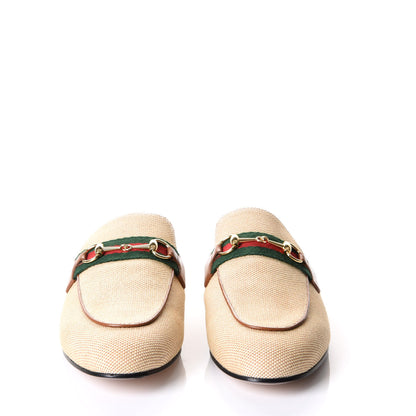 Gucci Canvas Vintage Charlotte Princetown Slippers 39 Cuir 3 of 9