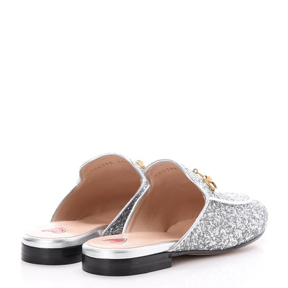 Gucci Glitter Princetown Slippers 36.5 Silver 4 of 9