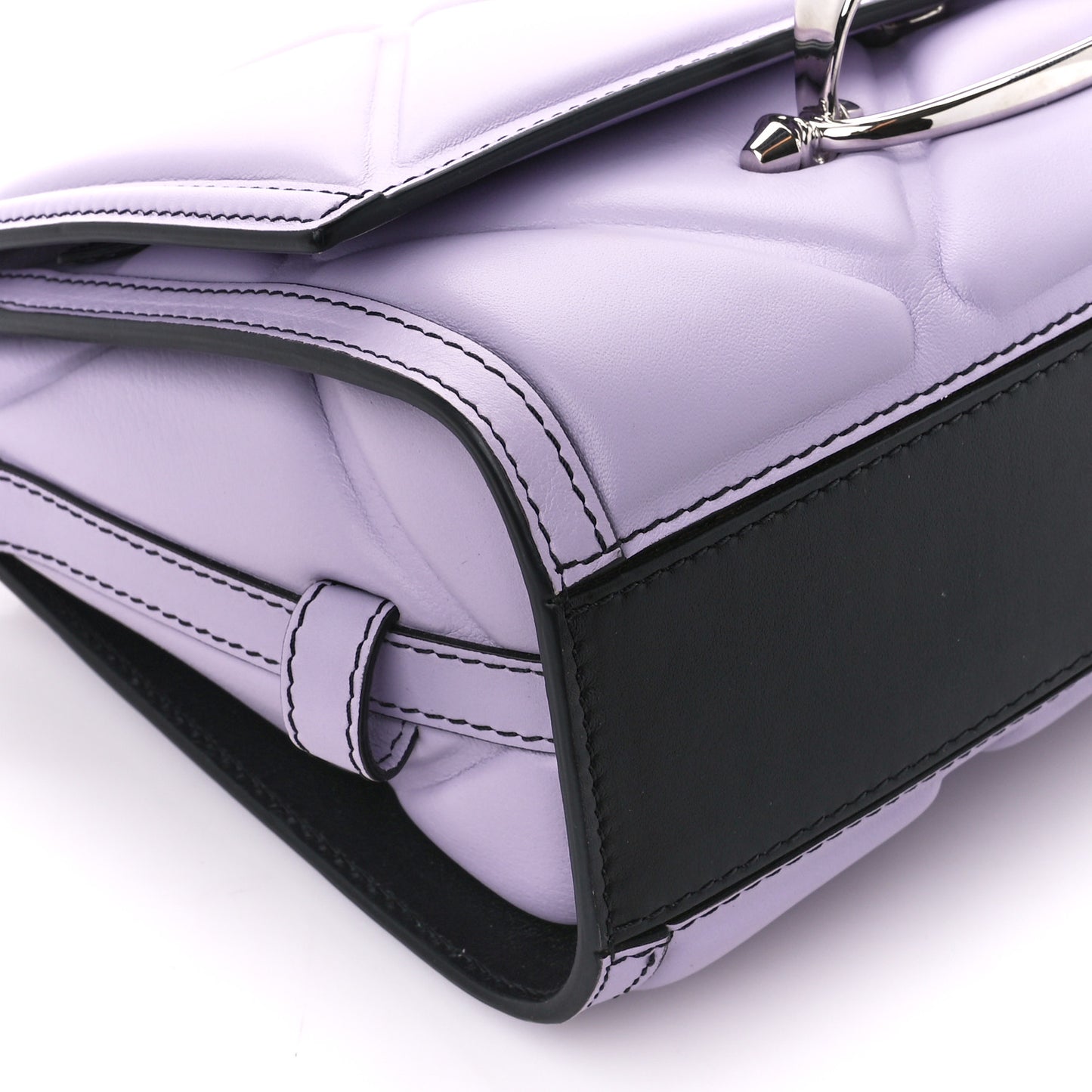 Calfskin The Story Quilted Shoulder Bag Lavender