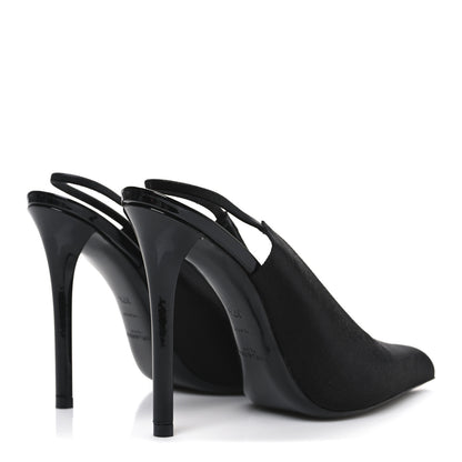 Saint Laurent Raso Regale Raven 110 Slingback Pumps 37.5 Black 5 of 11