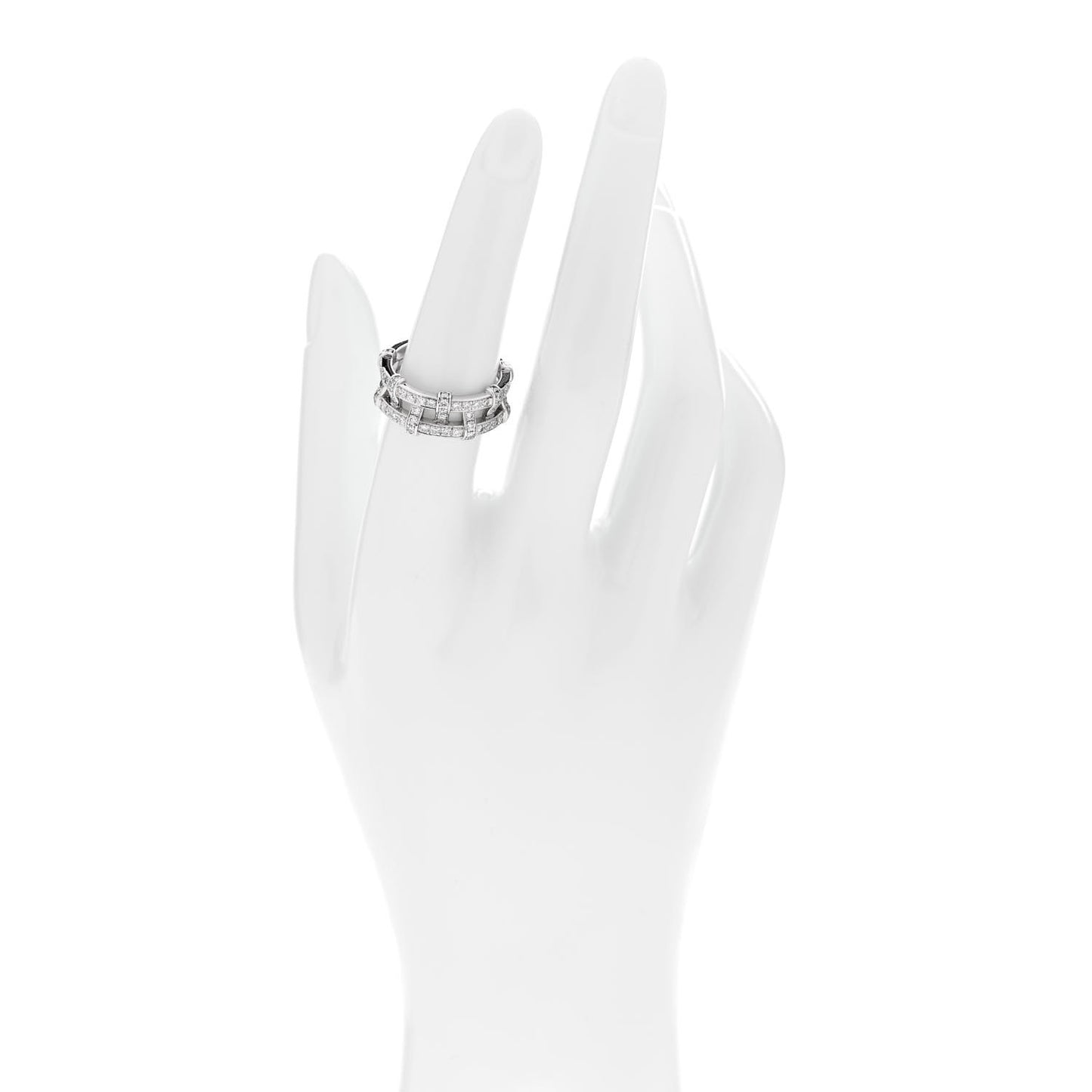 Platinum Diamond Weave Band Ring 54 7