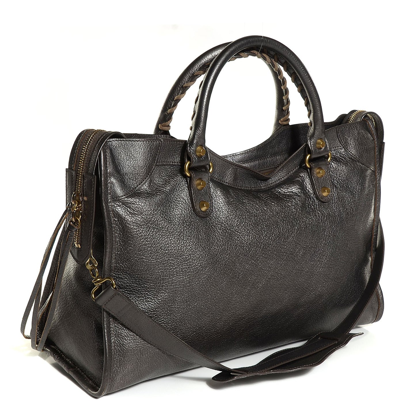 Pearlescent Goatskin Classic Gold Hardware City Bronze
