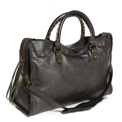 Balenciaga Pearlescent Goatskin Classic Gold Hardware City Bronze 3 of 12