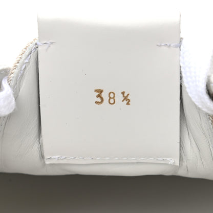 Jimmy Choo Calfskin Linen VBC Lace Up Sneakers 38.5 White Natural 9 of 10