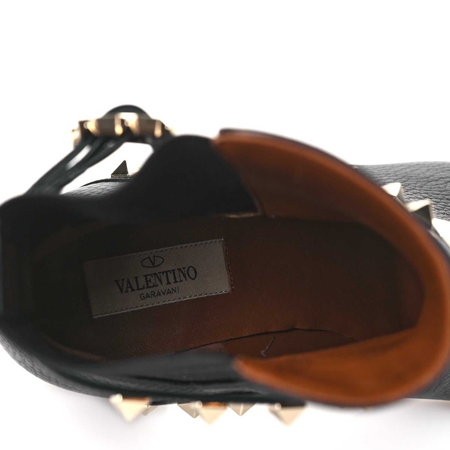 Valentino Garavani Pebbled Calfskin Rockstud Double Buckle 70mm Block Heel Ankle Boots 39.5 Black 7 of 8