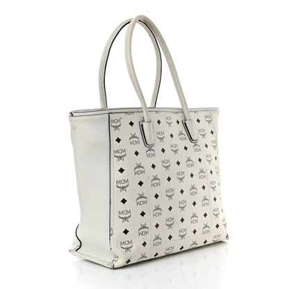 MCM Visetos Shopper Tote White 3 of 11
