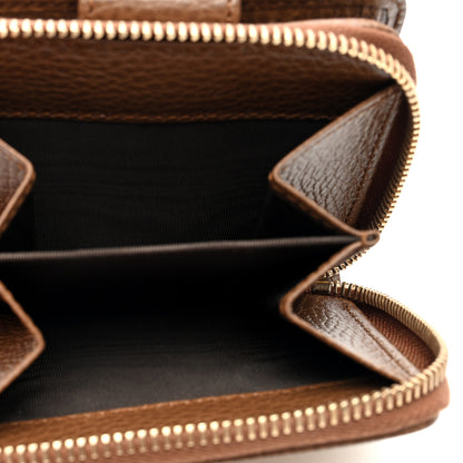 Gucci Monogram Dollar Calfskin Zip Around French Wallet Beige Ebony Tabacco 5 of 7