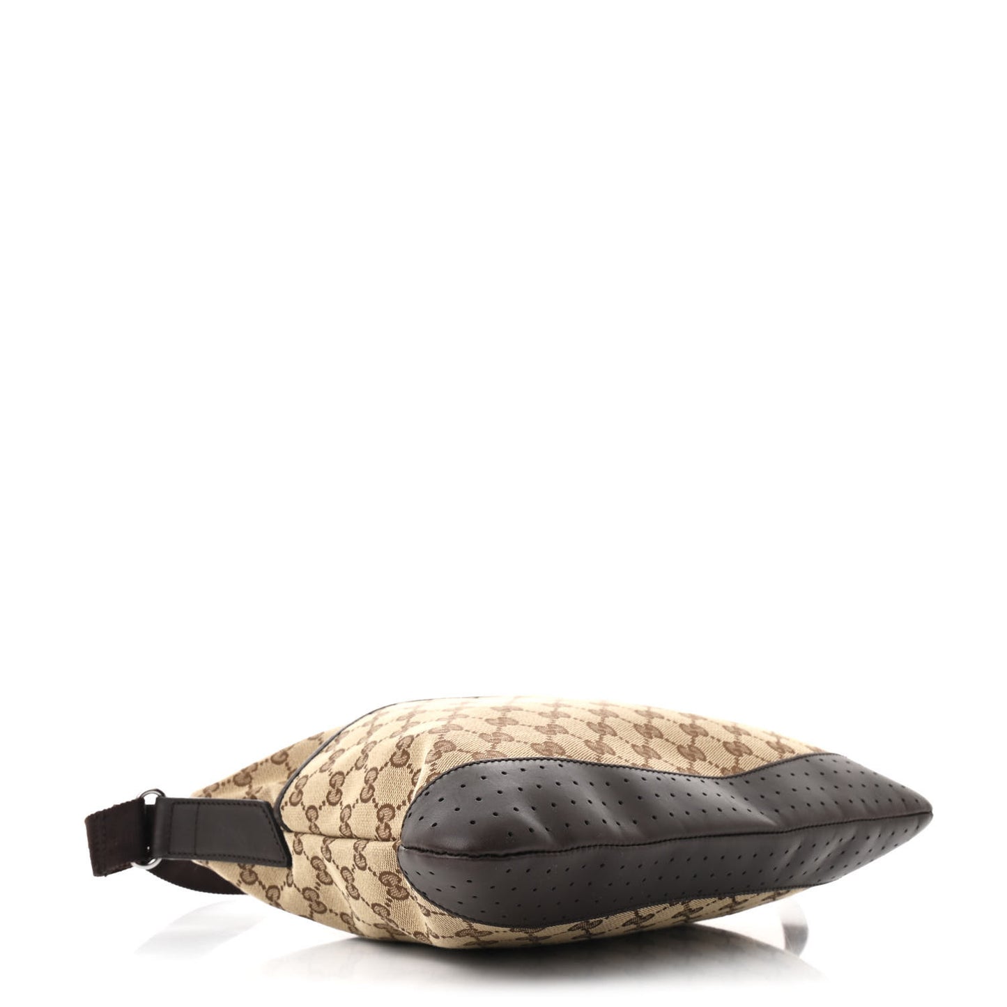 Monogram Calfskin Perforated Medium Flat Messenger Bag Dark Brown