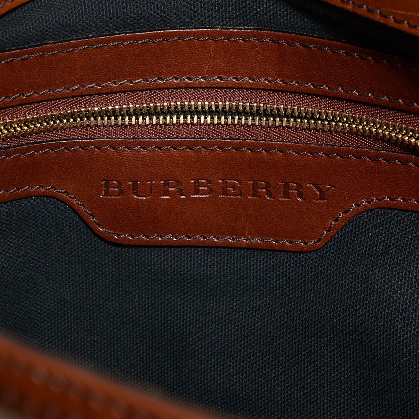 House Check Bridle Calfskin Medium Gosford Hobo Dark Tan