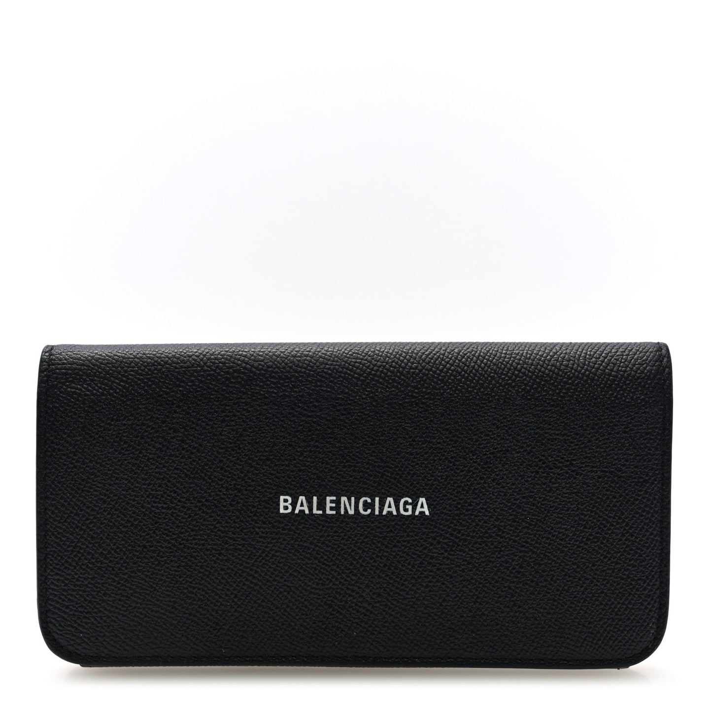 Grained Calfskin Logo Cash Thin Money Wallet Black White
