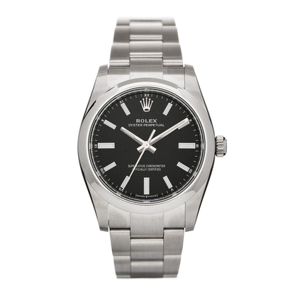 Rolex Stainless Steel 34mm Oyster Perpetual Watch Bright Black 124200 1 of 5