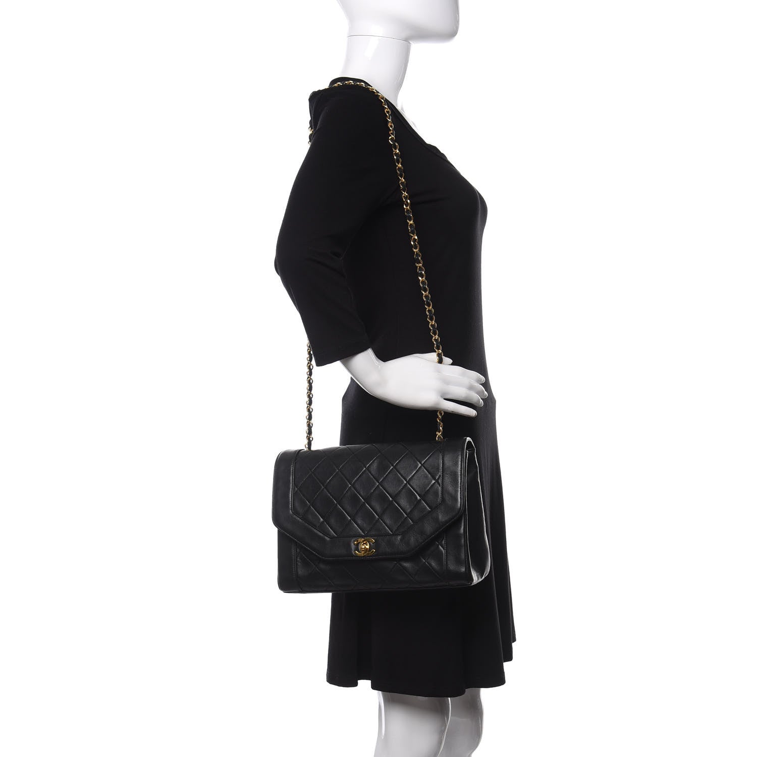 Chanel Lambskin Quilted Medium Single Flap Black 2 of 10