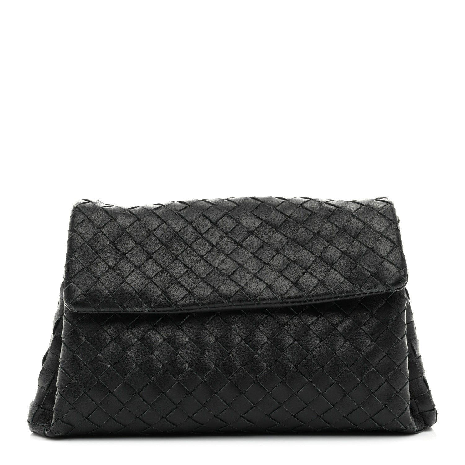 Bottega Veneta Nappa Intrecciato Flap Clutch Black 1 of 9