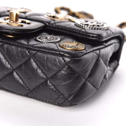 Chanel Aged Calfskin Quilted Extra Mini Medallion Flap Black 6 of 10