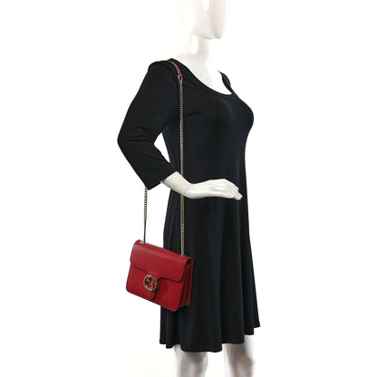 Gucci Dollar Calfskin Small Interlocking G Shoulder Bag Red 2 of 10