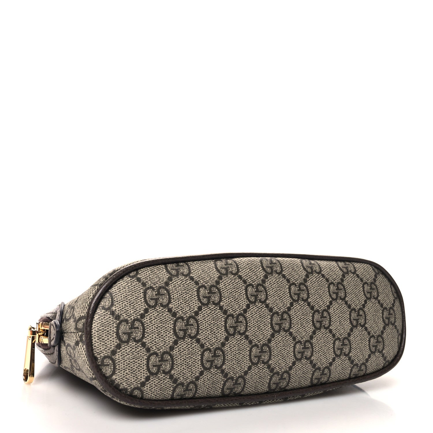 Gucci GG Supreme Monogram Textured Calfskin Web Large Ophidia Cosmetic Case Beige Ebony New Acero 4 of 9