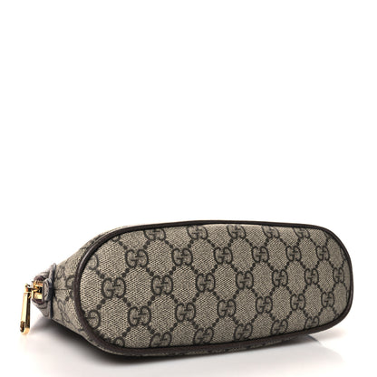 Gucci GG Supreme Monogram Textured Calfskin Web Large Ophidia Cosmetic Case Beige Ebony New Acero 4 of 9