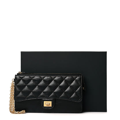 Chanel Aged Calfskin Quilted 2.55 Reissue Pouch With Chain Handle Black 11 of 11