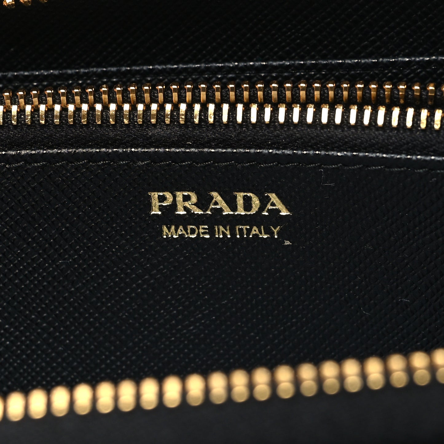 Saffiano Triangle Zip Around Wallet Black