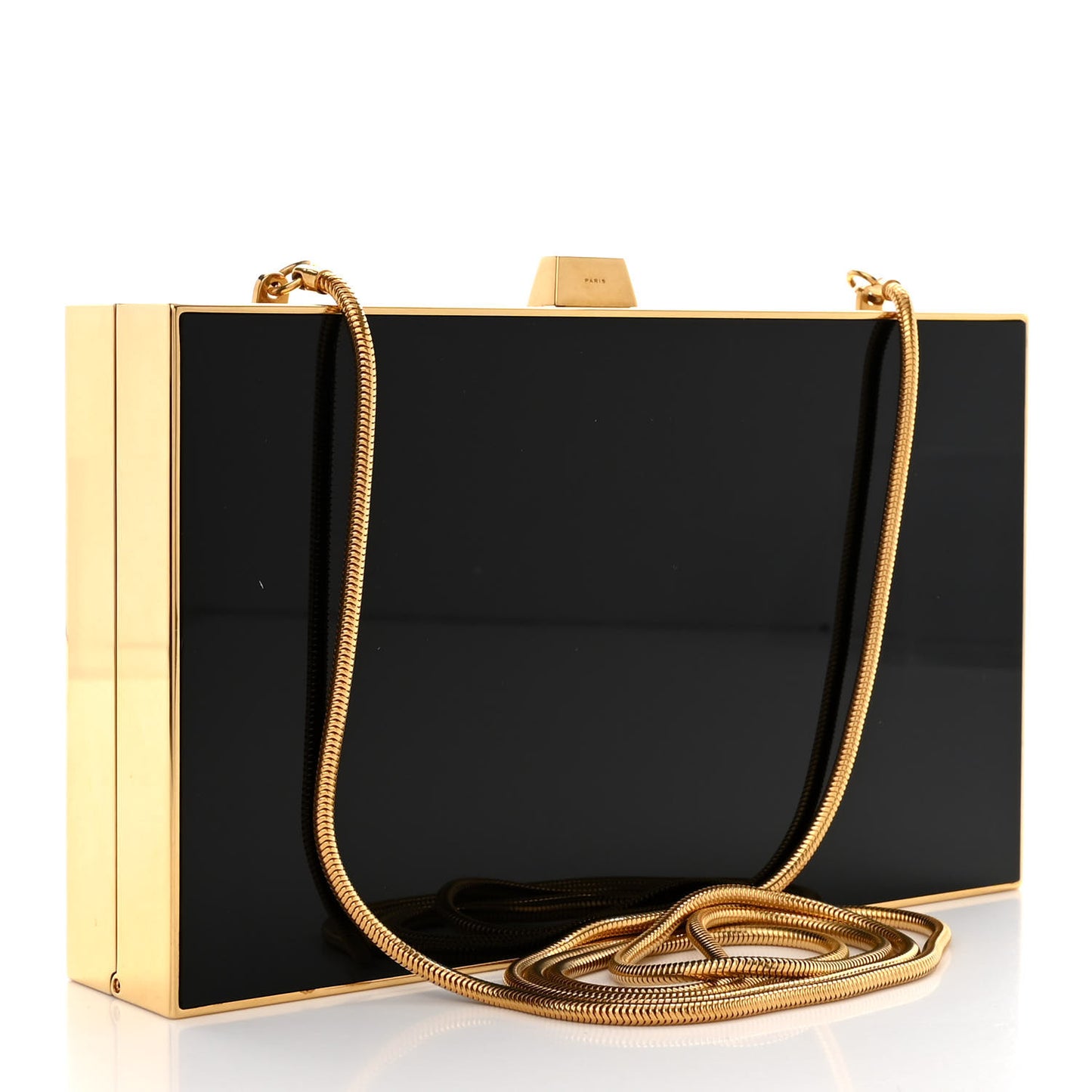 Plexiglass Monogram Minaudiere Tuxedo Box Clutch Black