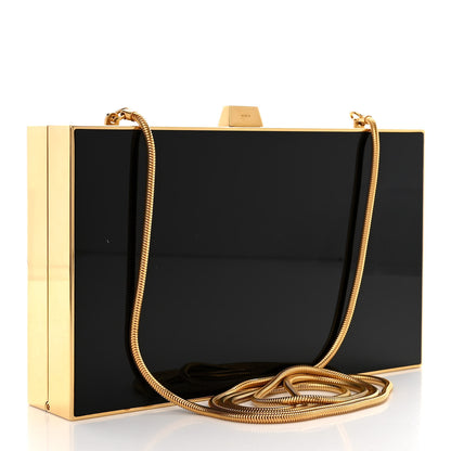 Saint Laurent Plexiglass Monogram Minaudiere Tuxedo Box Clutch Black 3 of 11