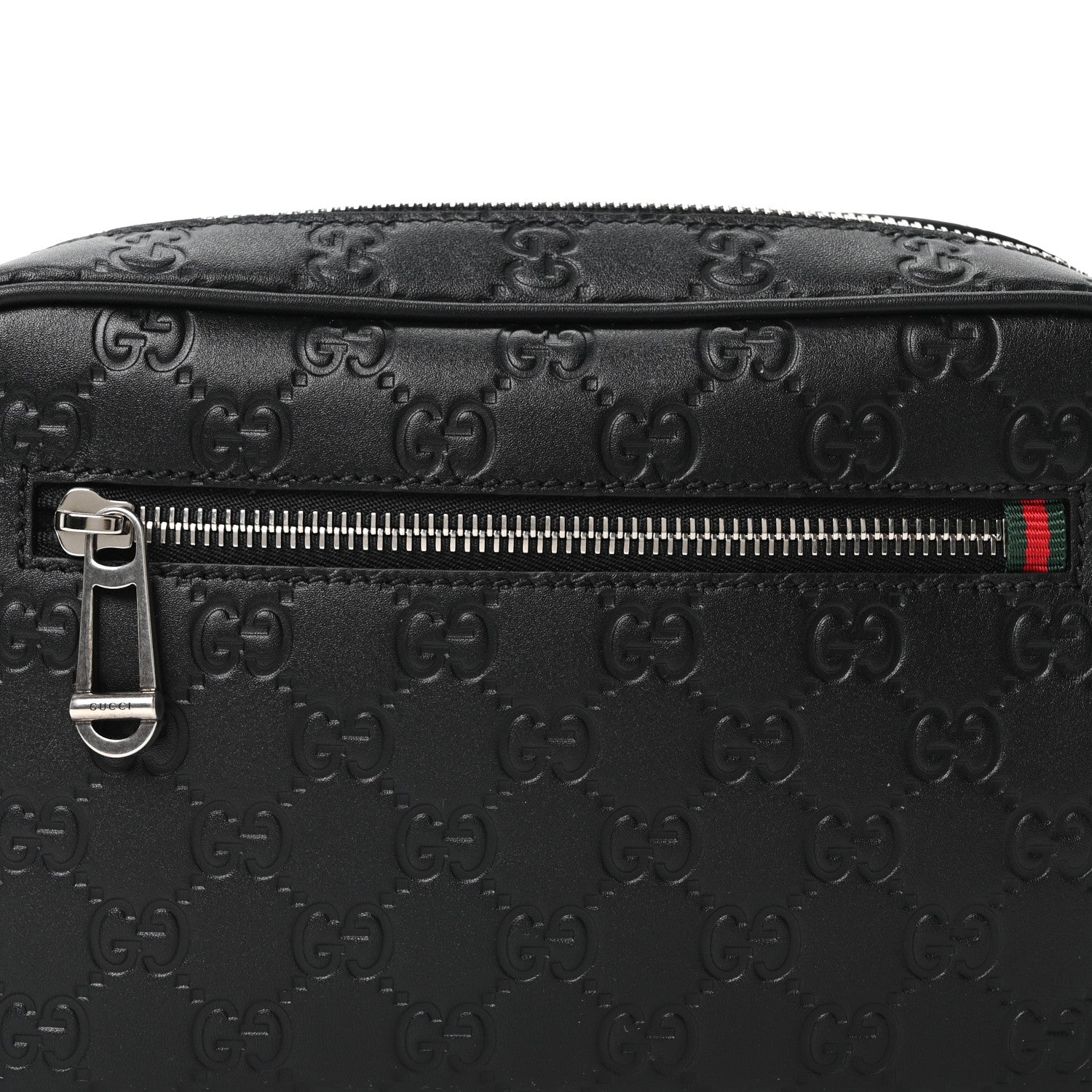 Gucci GG Calfskin Embossed Emblem Small Crossbody Bag Black 8 of 10