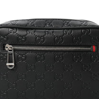 Gucci GG Calfskin Embossed Emblem Small Crossbody Bag Black 8 of 10
