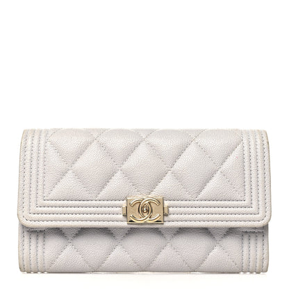 Chanel Caviar Quilted Medium Boy Flap Walle Light Grey 1 of 14