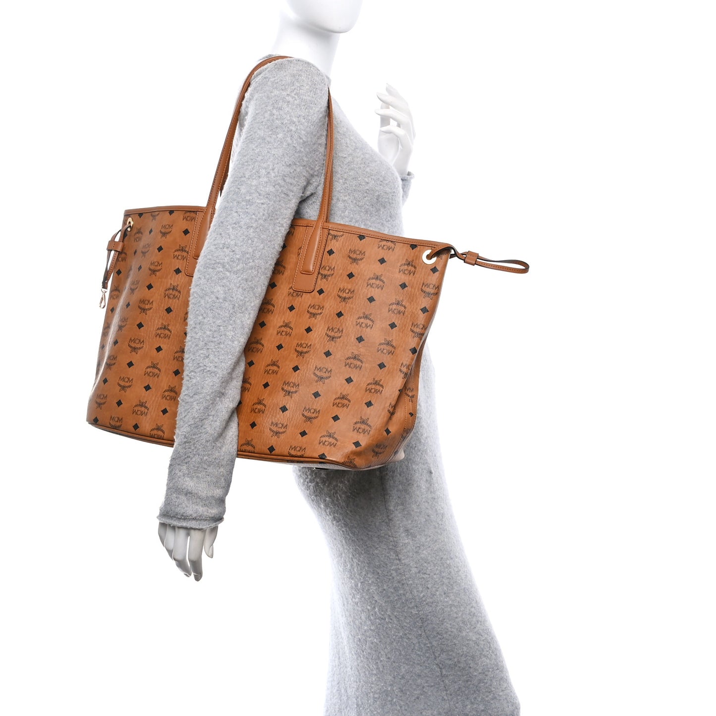 Visetos Large Liz Reversible Shopper Tote Cognac