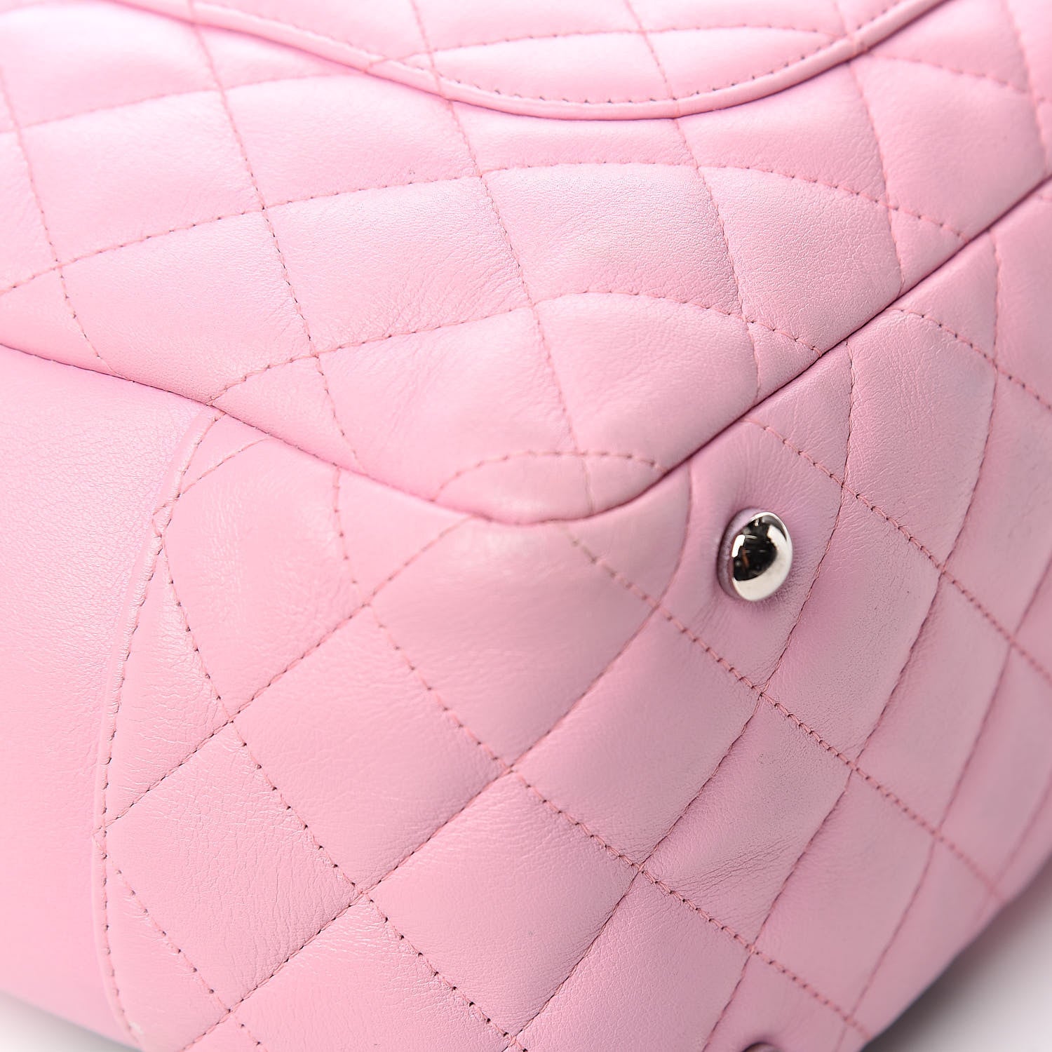 Chanel Calfskin Quilted Large Cambon Bowler Pink Black 11 of 15
