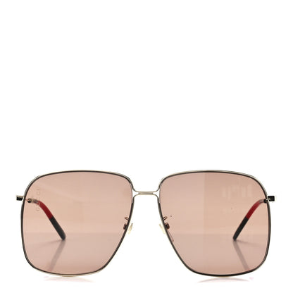 Gucci Web Rectangular Frame Interlocking G Sunglasses GG0394S Green Red 2 of 8